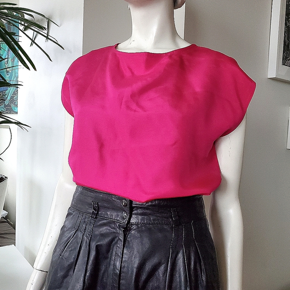 Boxy Hot Pink Silk Shirt